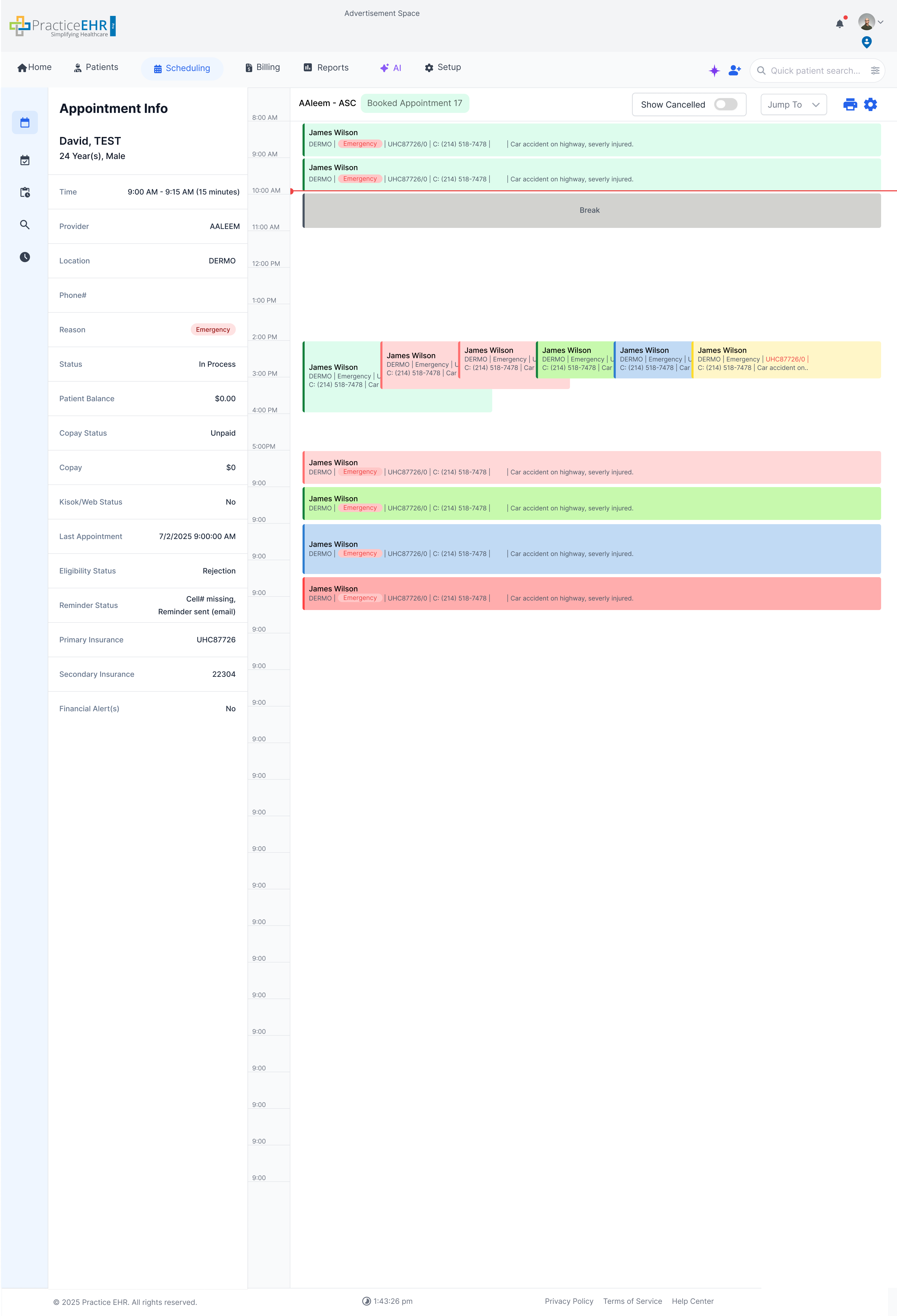 Schedule Detail on Hover